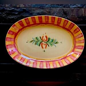 Siena by GAIL PITTMAN Platter Butter Yellows/Warm Oranges & greens Discontinued